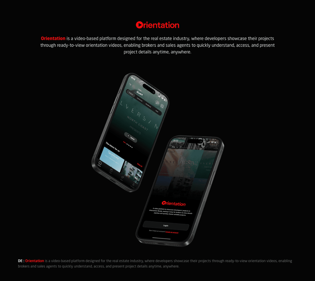 Orientation App Screen Mockups with Guest Profile